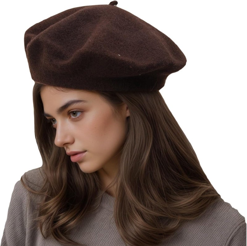 AURORAAEGIS French Beret Hats for Women - Classic Wool Beret Hats Soft Knit Winter Cloche for Daily Outfits - Image 1
